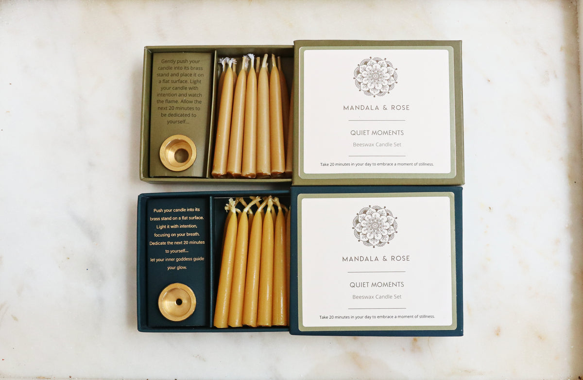 Quiet Moments Beeswax Candle Set - Box of 20