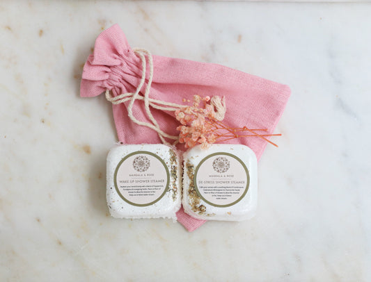 Morning Boost & Evening Calm Shower Steamers Mini Gift Bag