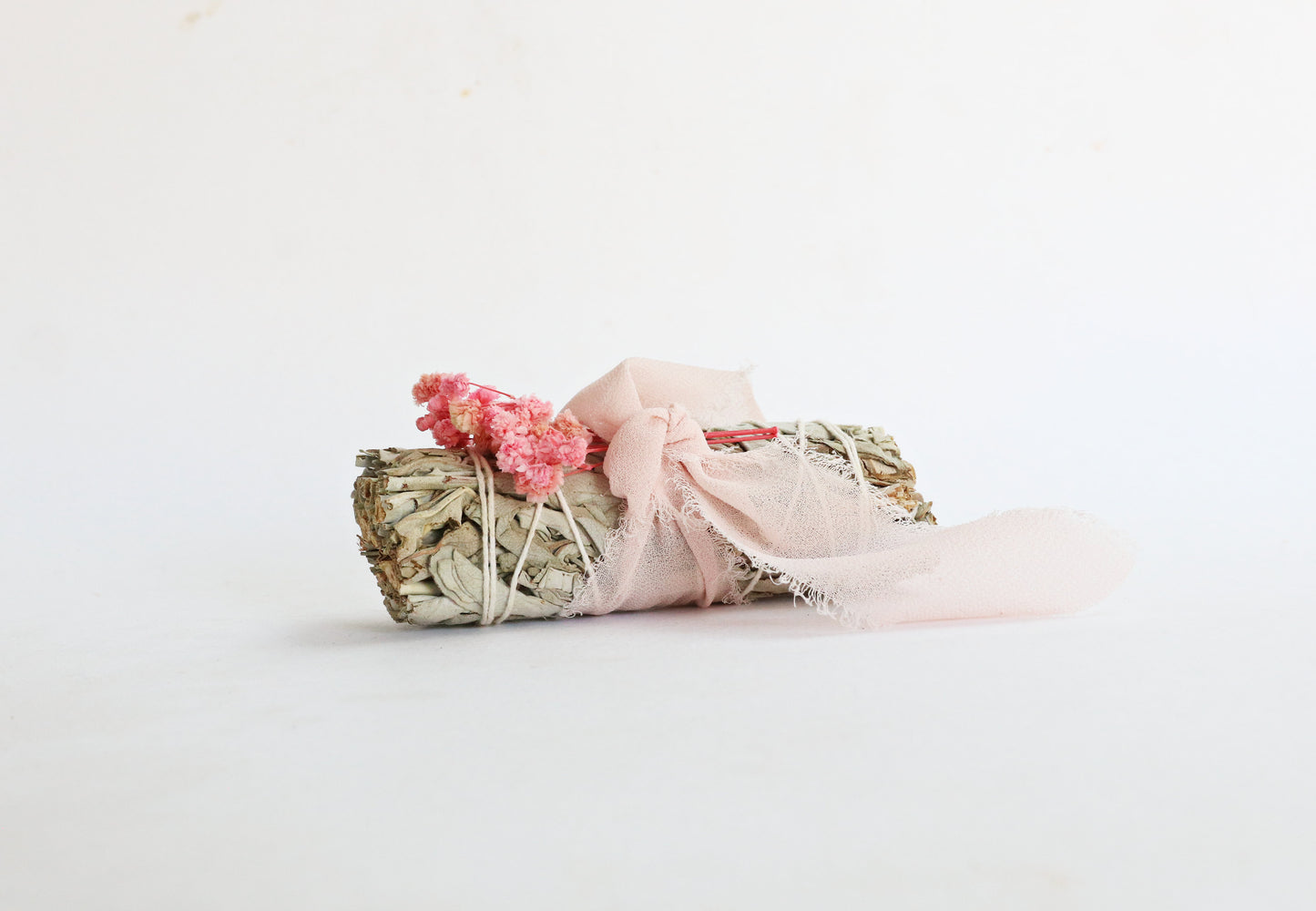 White Sage Stick With Pink Flowers