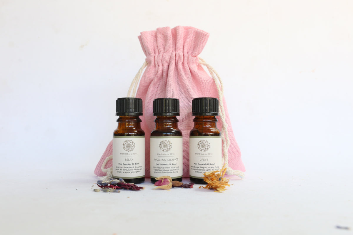 Essential Oil Blend Trio In Gift Bag