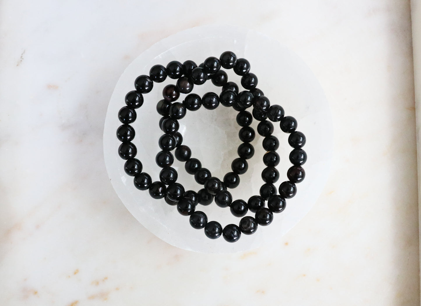 Black Agate Gemstone Bracelet
