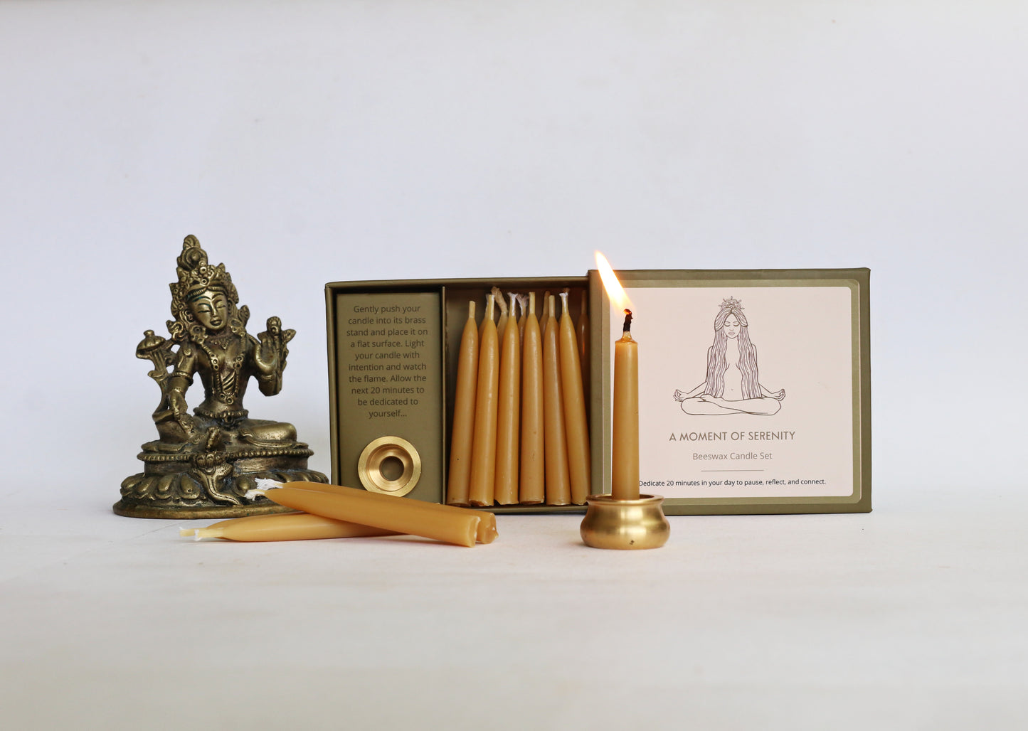 A Moment Of Serenity Beeswax Candle Set - Gold or Teal