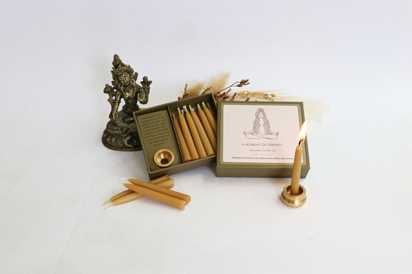A Moment Of Serenity Beeswax Candle Set - Gold or Teal
