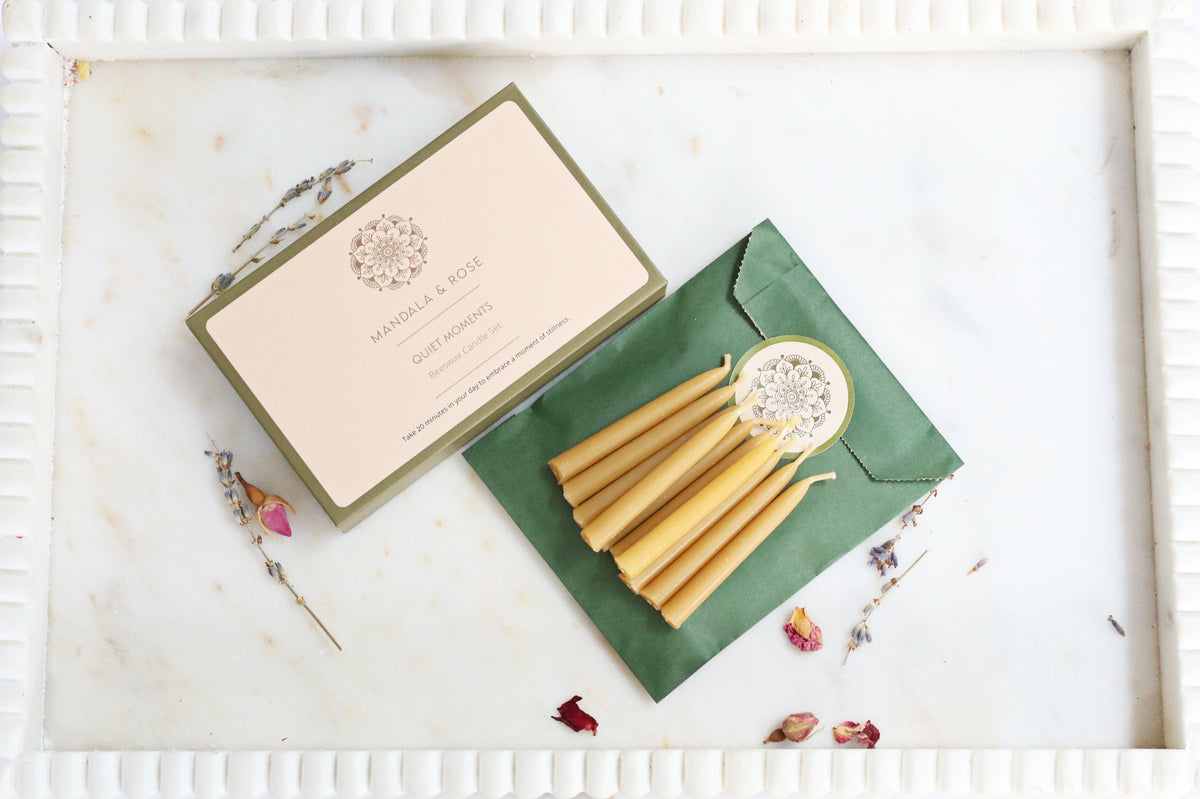 Quiet Moments Beeswax Candle Set - Box of 20
