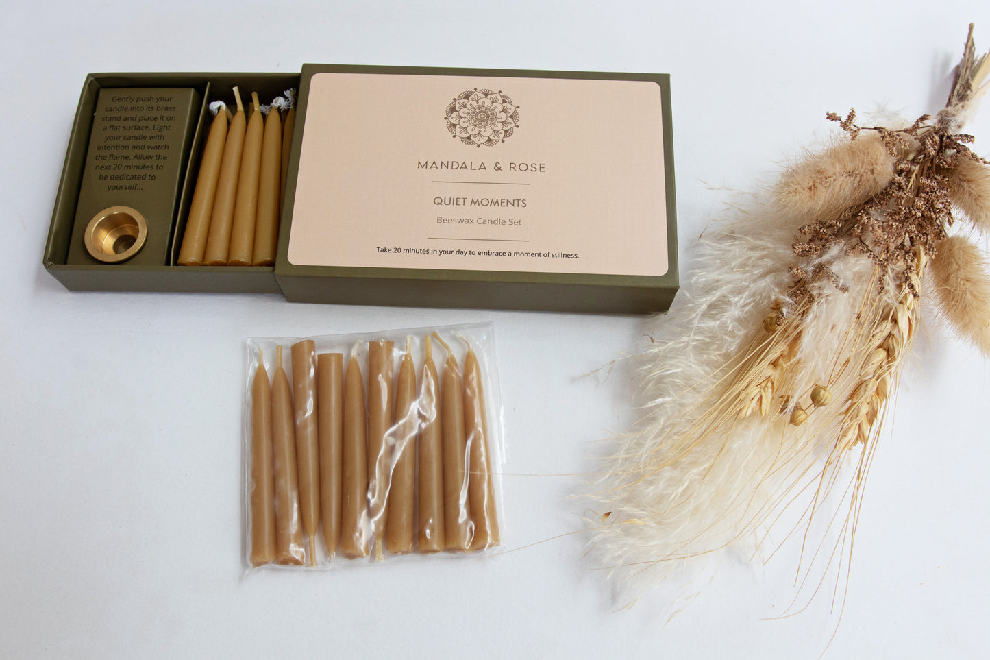 Quiet Moments Beeswax Candle Set - Box of 20