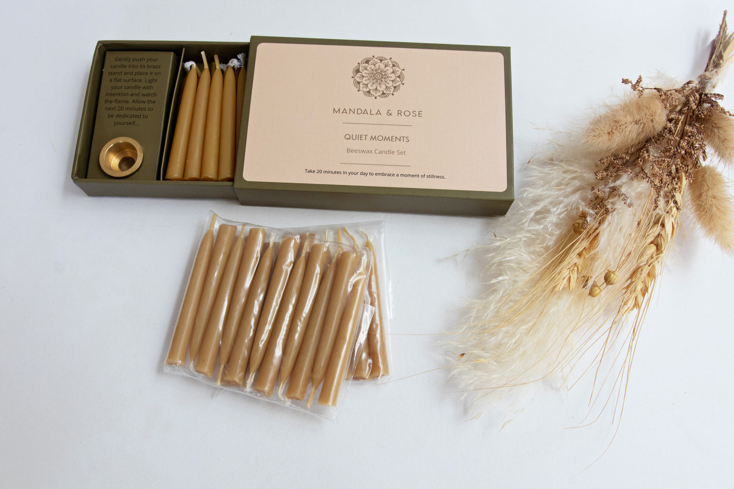 Quiet Moments Beeswax Candle Set - Box of 20
