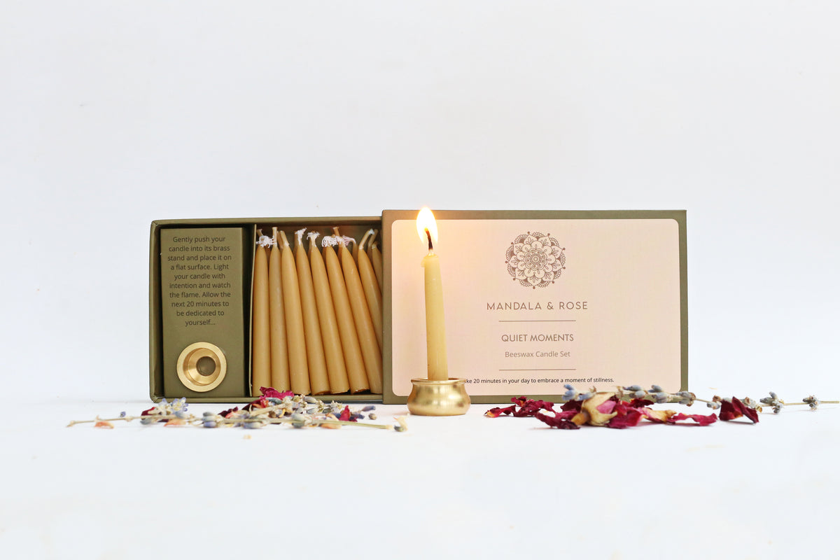Quiet Moments Beeswax Candle Set - Box of 20