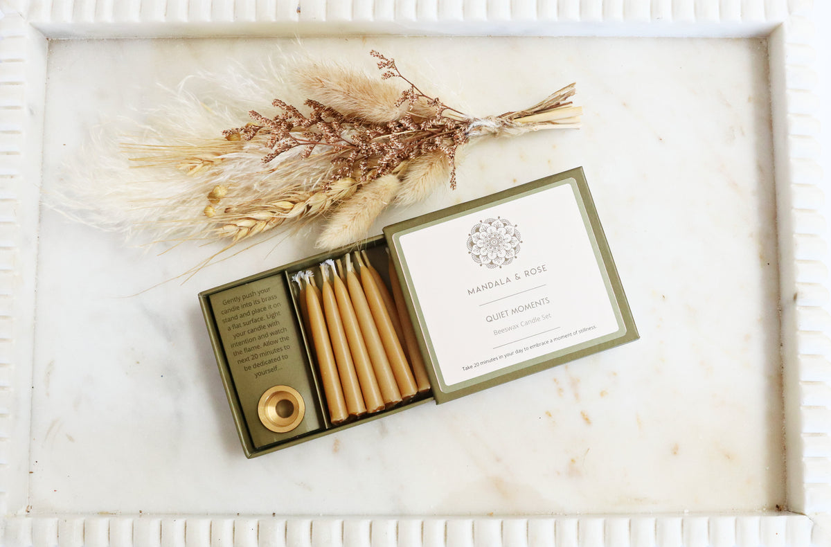 Quiet Moments Beeswax Candle Set - Box of 12