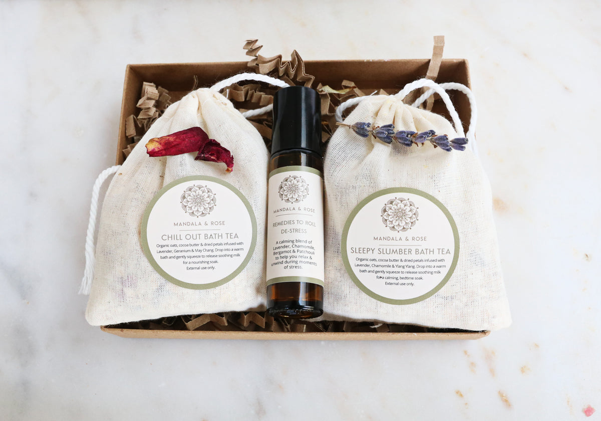 Relax Bath Tea & Roller Gift Set