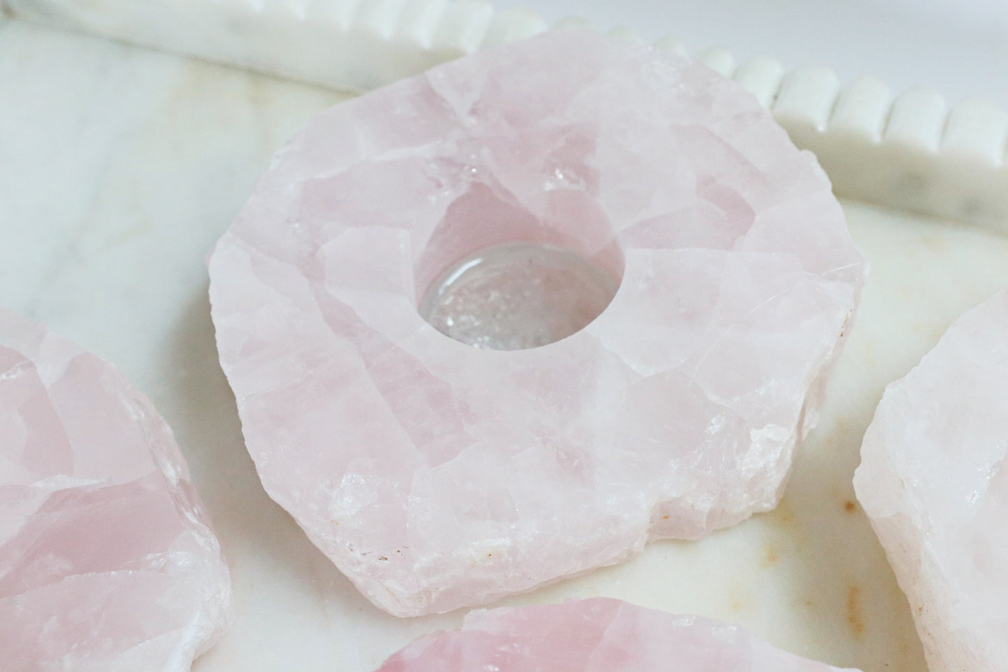 Rose Quartz Candle Holder - Limited Edition