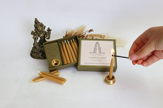 A Moment Of Serenity Beeswax Candle Set - Gold