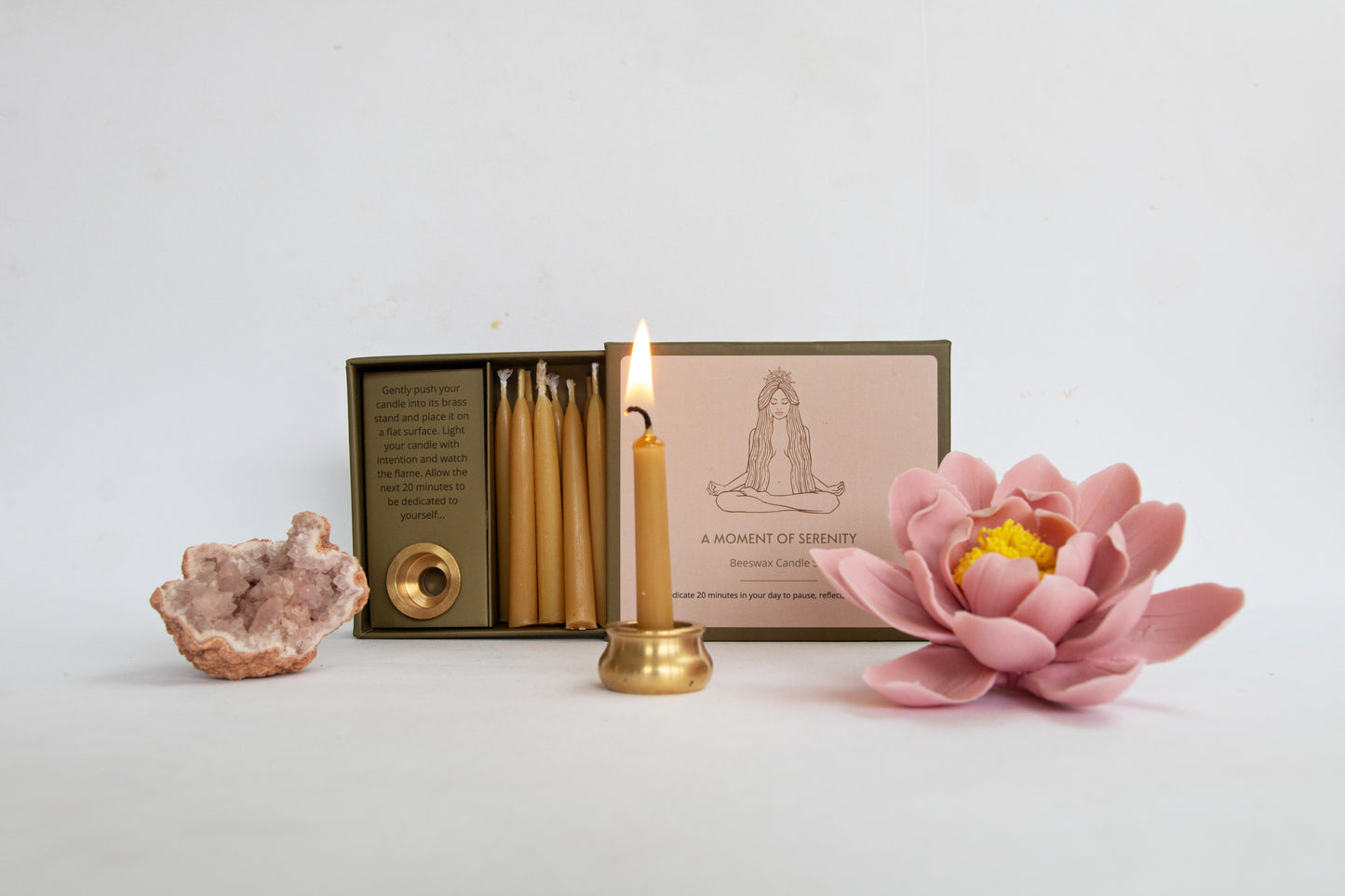 A Moment Of Serenity Beeswax Candle Set - Gold