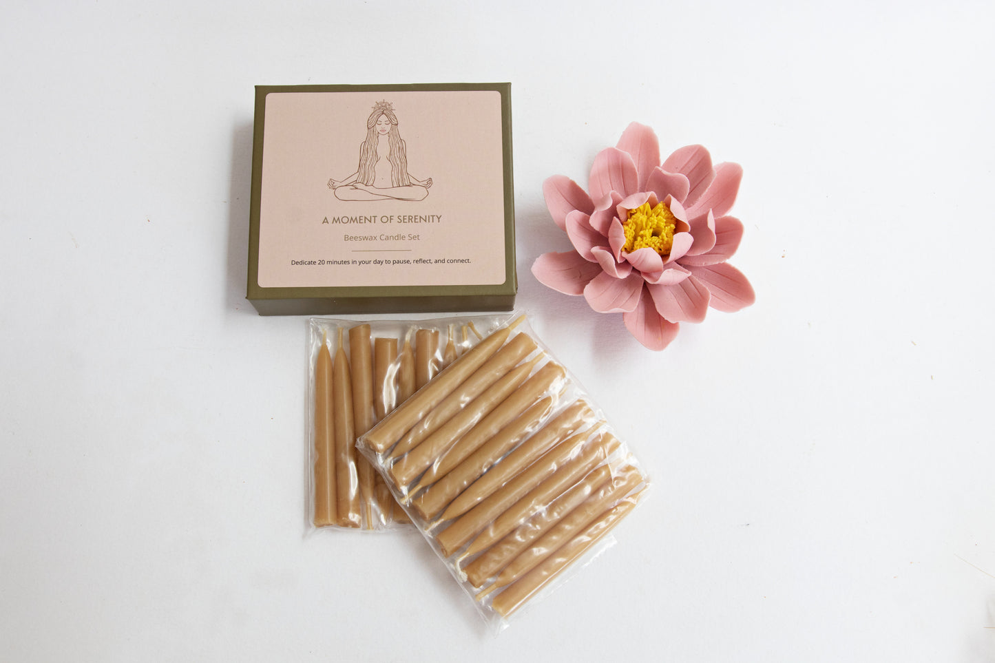 A Moment Of Serenity Beeswax Candle Set - Gold