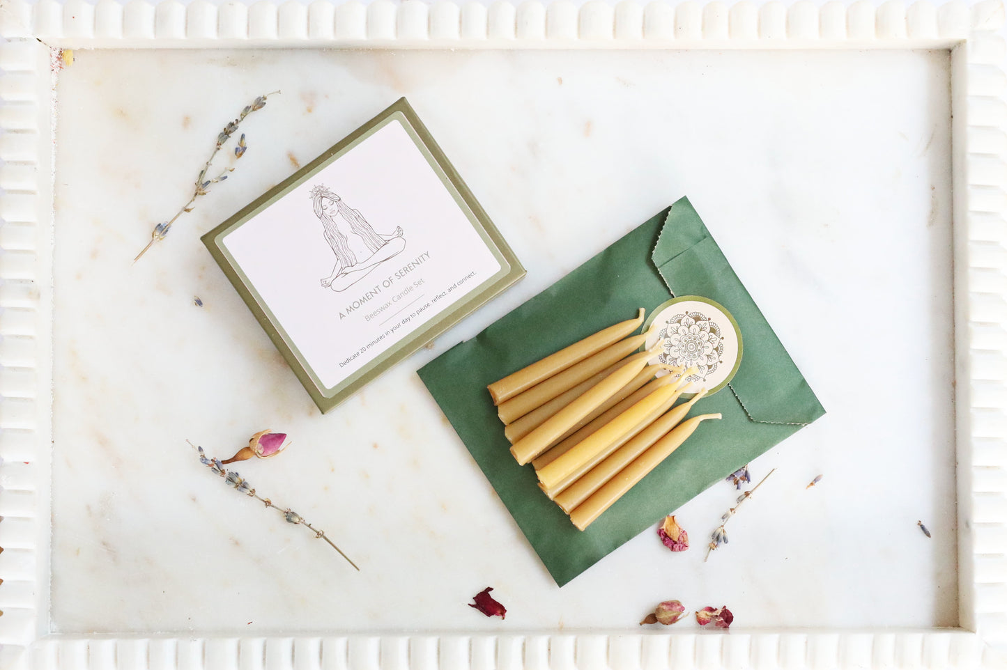 A Moment Of Serenity Beeswax Candle Set - Gold or Teal