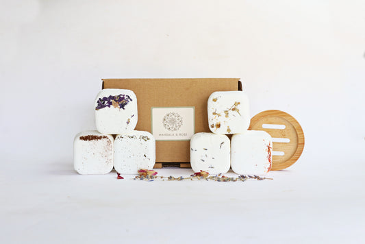 Shower Steamers Collection with Bamboo Shower Dish