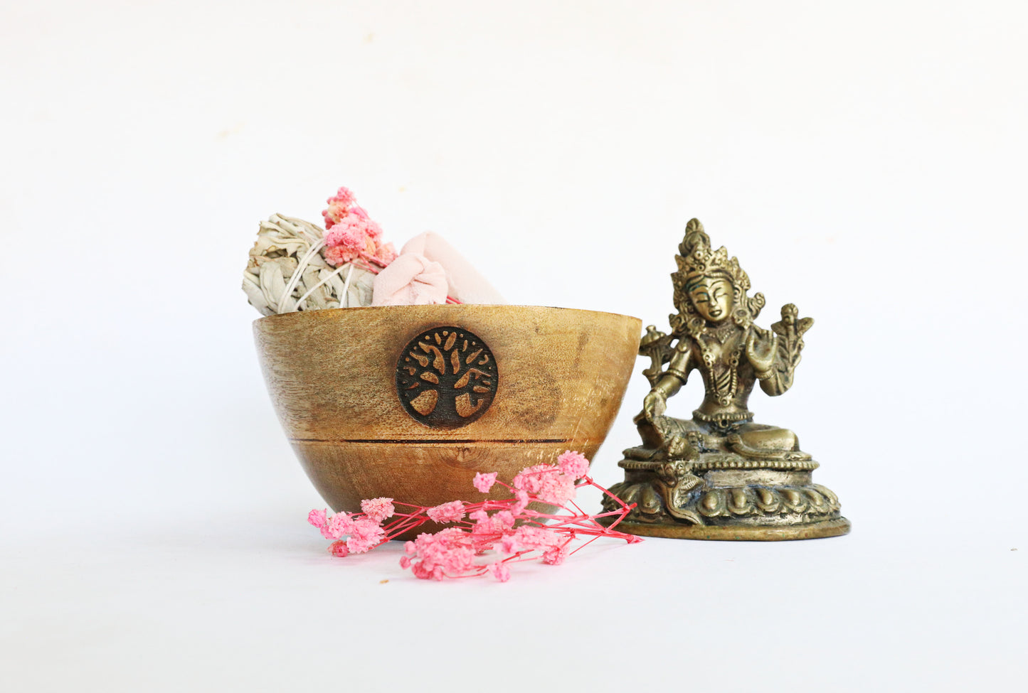 Tree of Life Wooden Smudge &amp; Offering Bowl