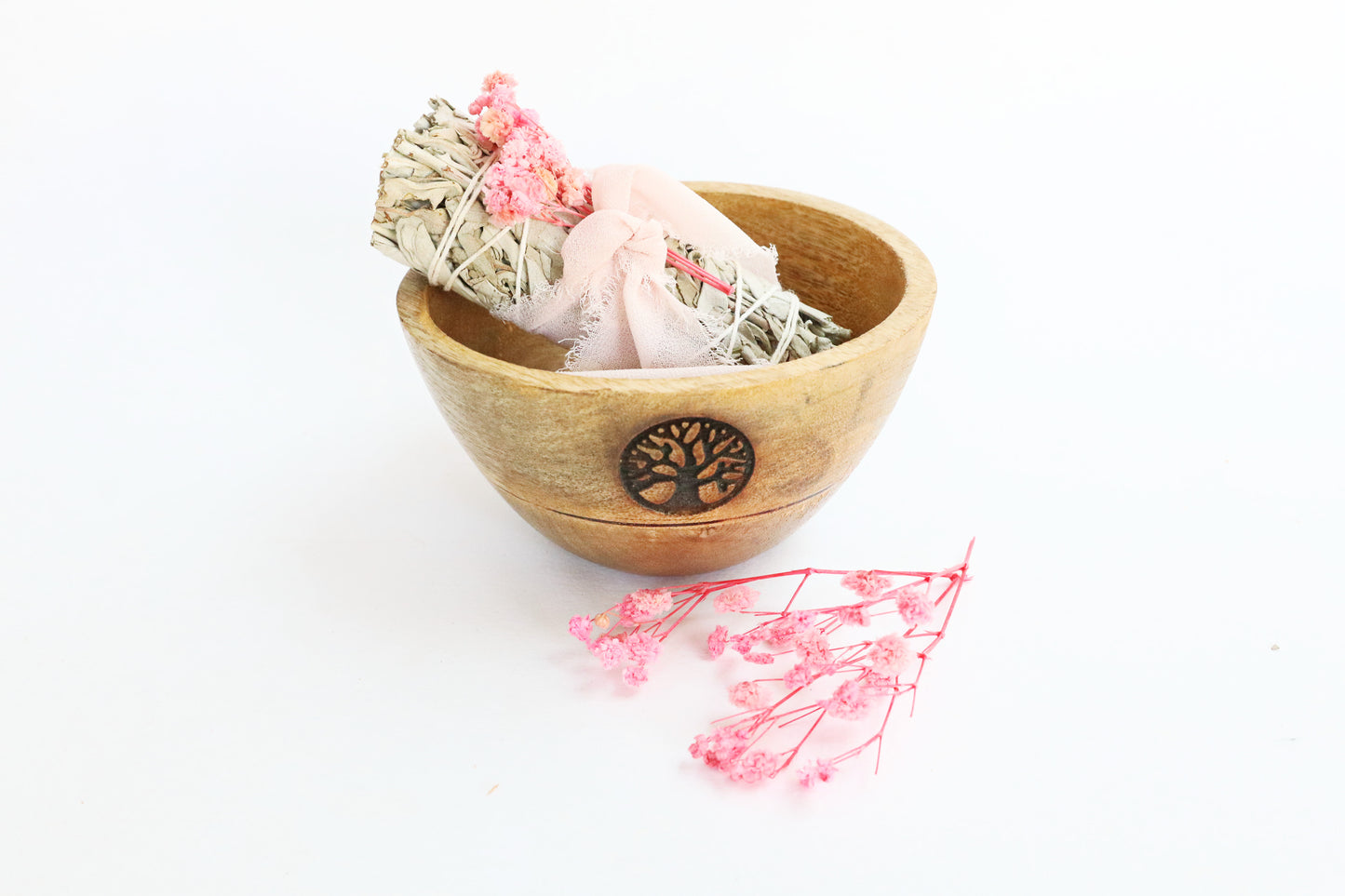Tree of Life Wooden Smudge &amp; Offering Bowl
