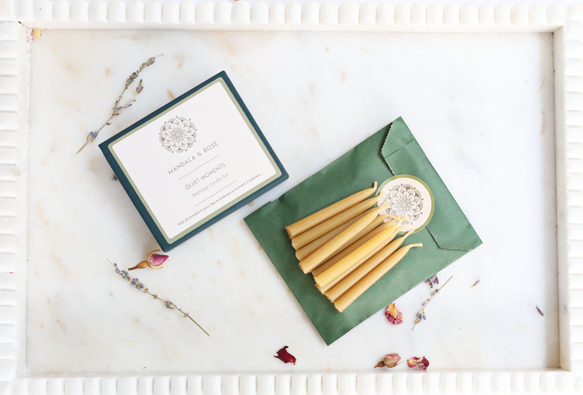 Quiet Moments Beeswax Candle Set - Box of 20